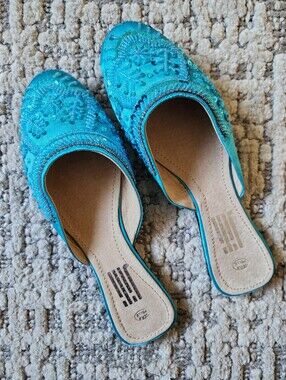 Blue Slip-On Women's Flats Never Worn